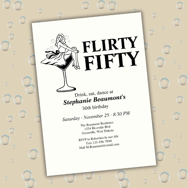 Vintage Funny Flirty Fifty Woman's 50th Birthday Invitation (Creator Uploaded)