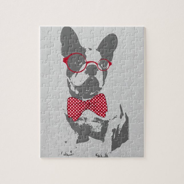 Vintage Funny French Bulldog Jigsaw Puzzle (Vertical)