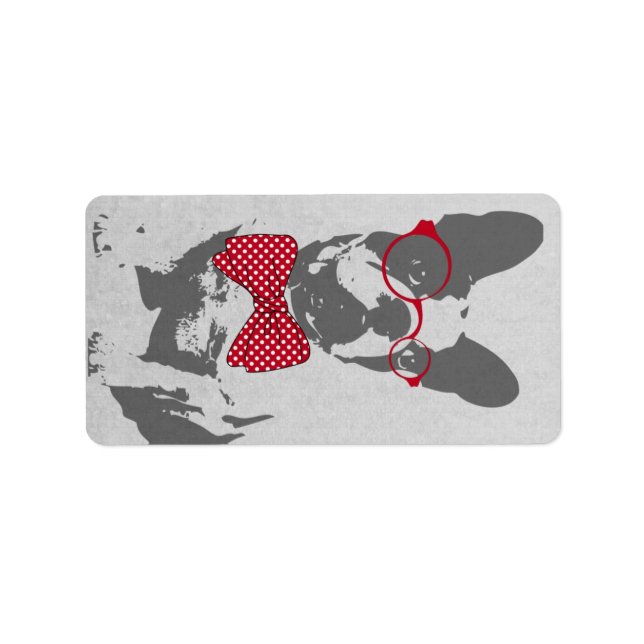 Vintage Funny French Bulldog Label (Front)