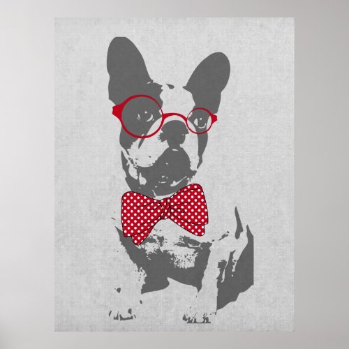 Vintage Funny French Bulldog Poster