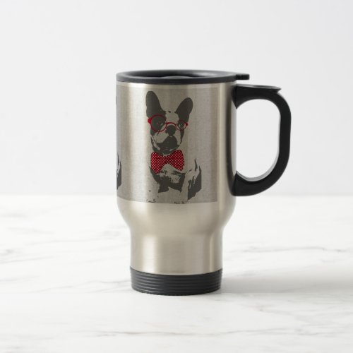 Vintage Funny French Bulldog Travel Mug