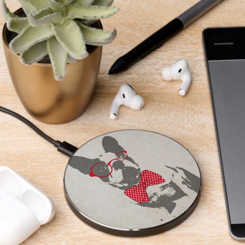 Vintage Funny French Bulldog Wireless Charger