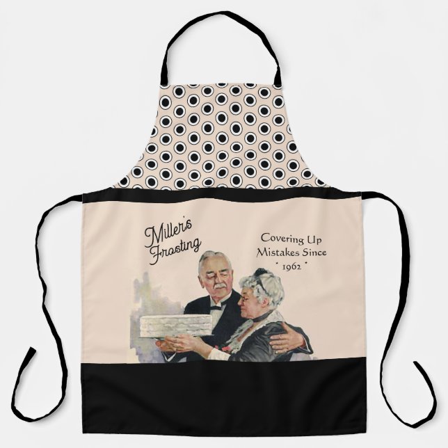 Vintage Funny Frosting Covering Up Mistakes Peach Apron (Front)