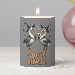 Vintage Funny Goose Bump Halloween Pillar Candle