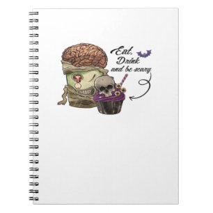 Vintage Funny Halloween Quote Eat Drink And Be Sca Notebook