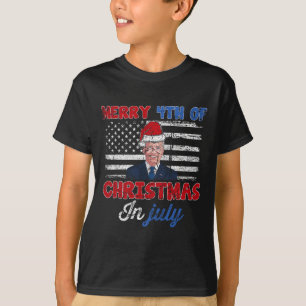 Vintage Funny Joe Biden Merry 4th Of Christmas In  T-Shirt
