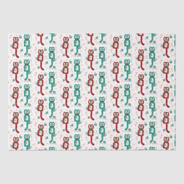 Vintage Funny Kit Kat Christmas Wrapping Paper (Front)