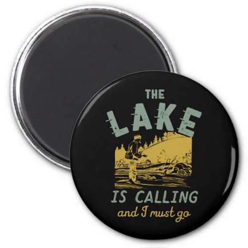 Vintage Funny Lake Fishing Retired Father Grandpa Magnet