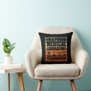 Vintage funny Medical Lab Tech Throw Pillow