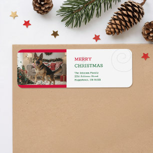 Vintage Funny Pet Photo Christmas  Return Address Label