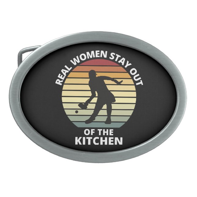 Vintage Funny Pickleball Women Belt Buckle (Front)
