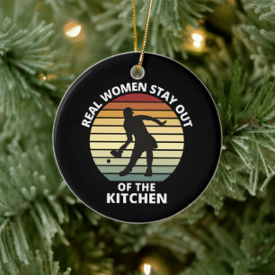 Vintage Funny Pickleball Women Ceramic Ornament