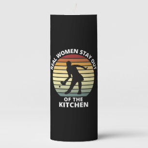 Vintage Funny Pickleball Women Pillar Candle