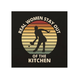 Vintage Funny Pickleball Women Wood Wall Art