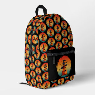 vintage funny pumpkin fall autumn season printed backpack