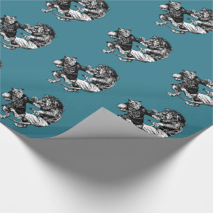 vintage funny rugby wrapping paper