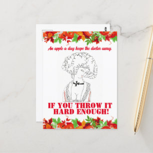 Vintage Funny Sarcastic Line Art Woman Postcard