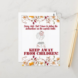 Vintage Funny Sarcastic Line Art Woman Postcard