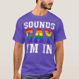 Vintage Funny Sounds Gay Im In With Rainbow Flag T-Shirt