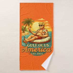 Vintage Funny Trump America's Gulf 2025 Bath Towel