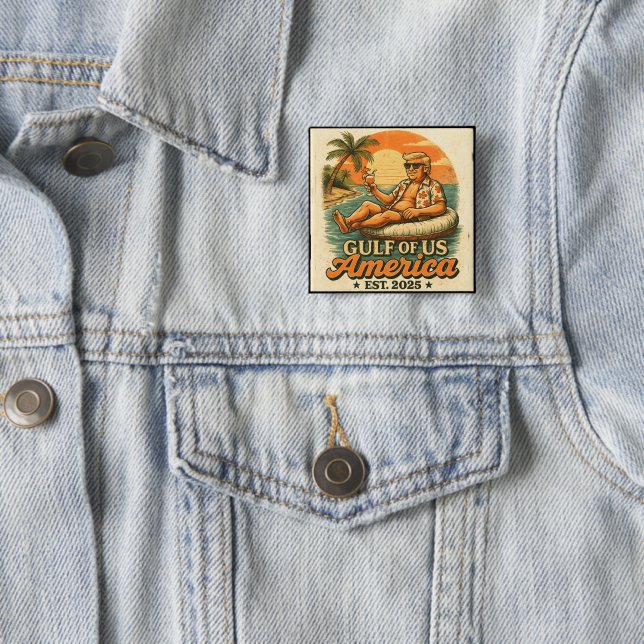 Vintage Funny Trump America's Gulf 2025 Button (In Situ)