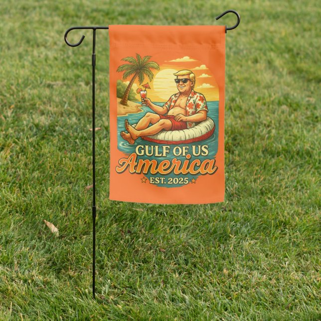 Vintage Funny Trump America's Gulf 2025 Garden Flag (In SItu)