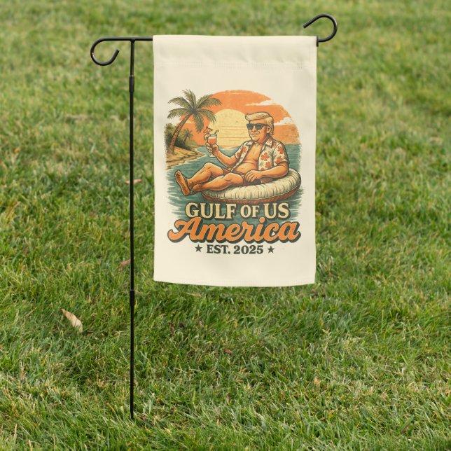 Vintage Funny Trump America's Gulf 2025 Garden Flag (In SItu)