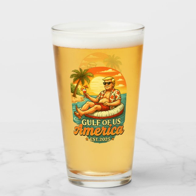 Vintage Funny Trump America's Gulf 2025 Glass (Front Filled)