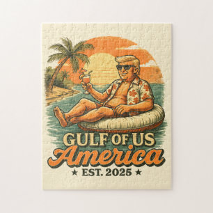 Vintage Funny Trump America's Gulf 2025 Jigsaw Puzzle
