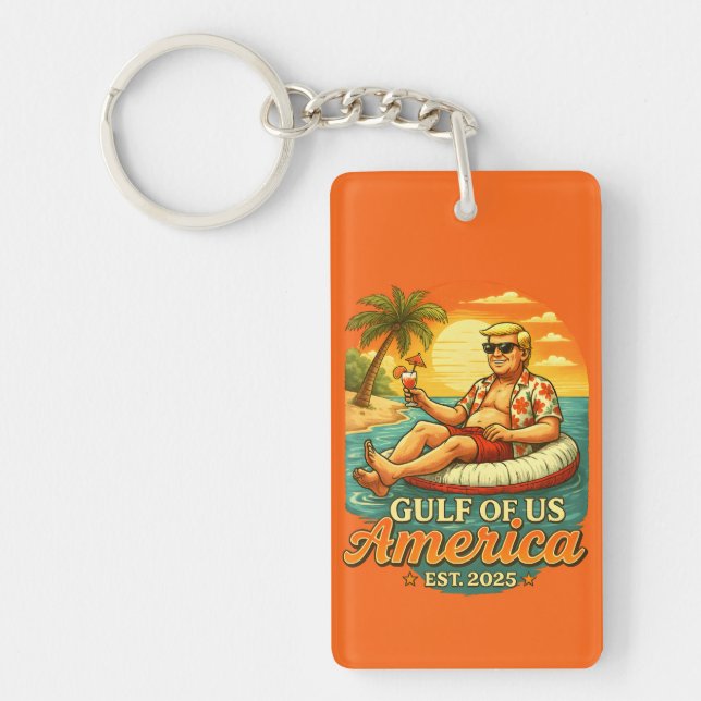 Vintage Funny Trump America's Gulf 2025 Keychain (Front)