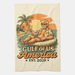 Vintage Funny Trump America's Gulf 2025 Kitchen Towel