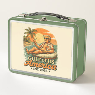 Vintage Funny Trump America's Gulf 2025 Metal Lunch Box