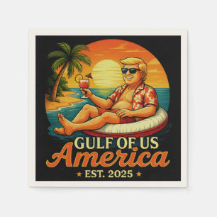 Vintage Funny Trump America's Gulf 2025 Napkins