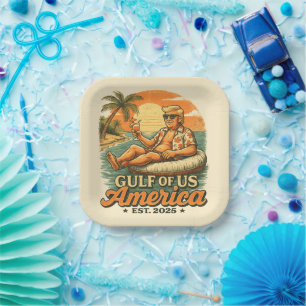 Vintage Funny Trump America's Gulf 2025 Paper Plates