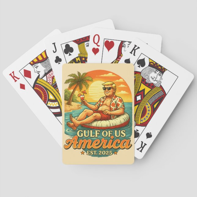 Vintage Funny Trump America's Gulf 2025 Poker Cards (Back)