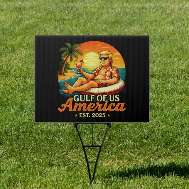 Vintage Funny Trump America's Gulf 2025 Sign (Insitu)