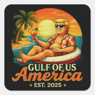 Vintage Funny Trump America's Gulf 2025 Square Sticker
