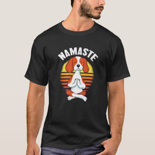 Vintage Funny Yoga Dog Namaste T_Shirt
