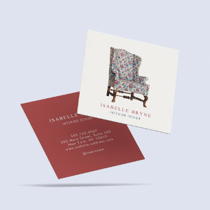 Vintage Furniture Upholsterer Interior designer Square Business Card