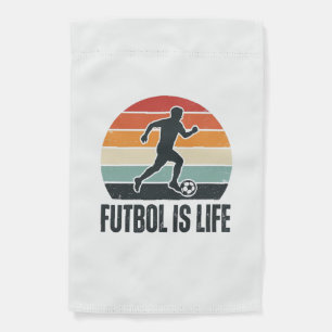 Vintage Futbol Is Life Soccer Player Shirt Design_ Garden Flag