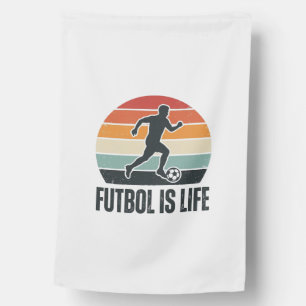 Vintage Futbol Is Life Soccer Player Shirt Design_ House Flag