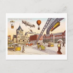 Vintage Futuristic View of Copley Square, Boston Postcard