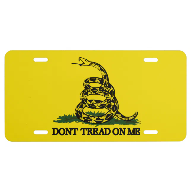 Vintage Gadsden flag License Plate Zazzle