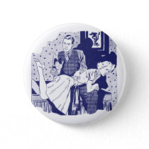 Vintage Gag Cartoon 'Spanking the Wife' Pinback Button