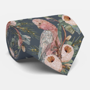 Vintage Galah Bush Garden Neck Tie