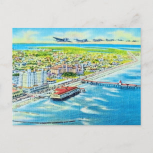 Vintage Galveston Aerial View Postcard