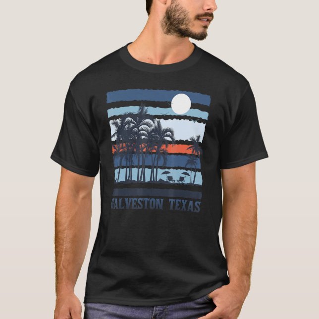 Vintage Galveston Texas Summer Travel 80s Beach So T-Shirt (Front)