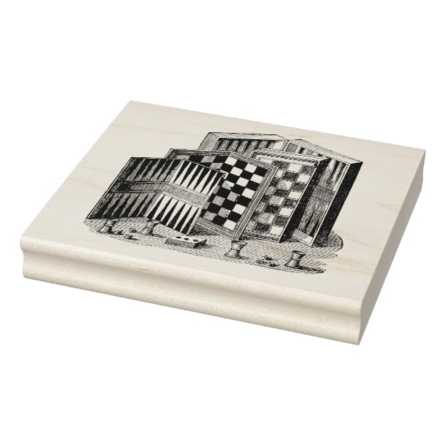 Vintage Game Boards and Games Drawing Rubber Stamp (Stamp)