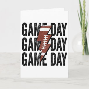 Vintage Game Day Footll Lightning Bolt Funny Team Card