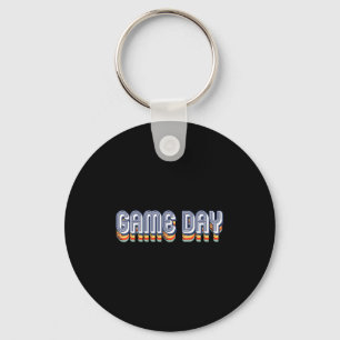 Vintage Game Day Retro Football Volleyball Soccer Keychain